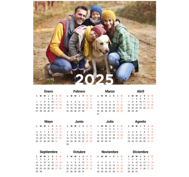Poster calendario 2025 con foto personalizada - TenVinilo