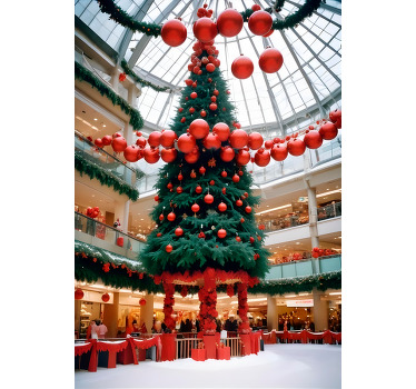 Drevo v nakupovalnem središču Božični plakat - TenStickers