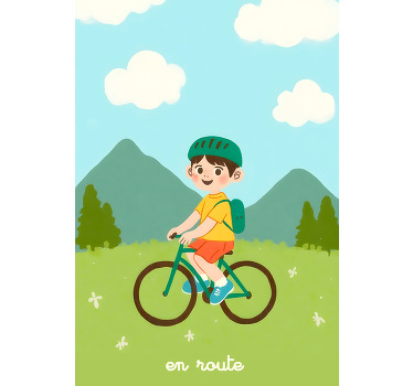 Poster enfant cyclisme en route - TenStickers
