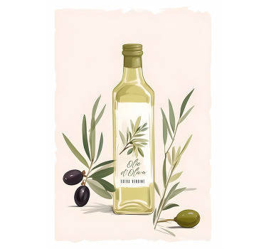 Steklenica oljčnega olja Plakat - TenStickers