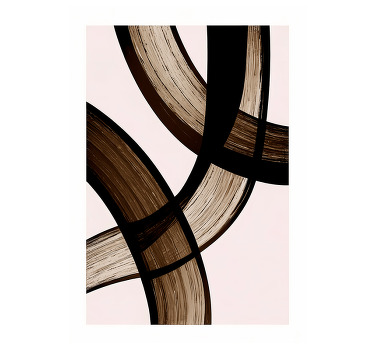 Poster abstrait courbes noires - TenStickers