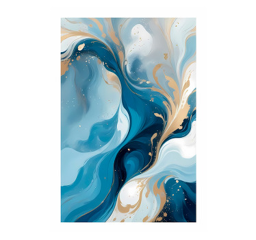 Poster abstrait lagon bleu - TenStickers