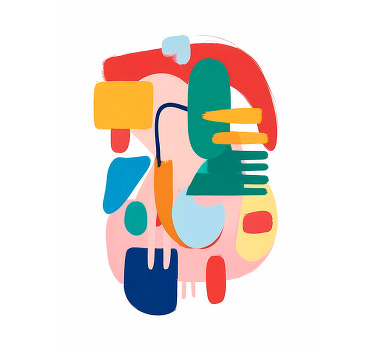 Poster abstrait formes colorées - TenStickers