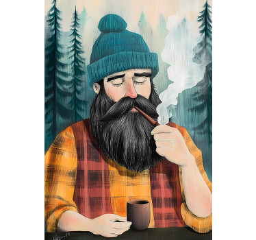 Poster dibujo artístico leñador - TenVinilo