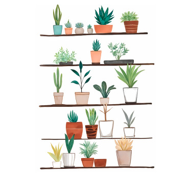 Poster dibujo artístico plantas - TenVinilo