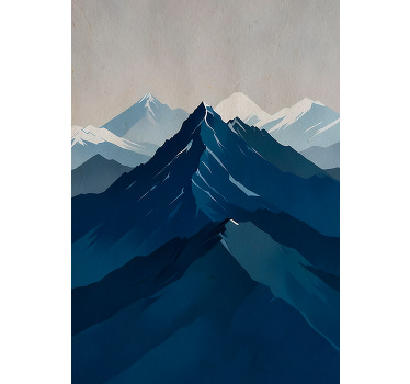 Poster dibujo artístico altas montañas - TenVinilo