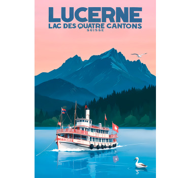 Poster bateau de lucerne - TenStickers