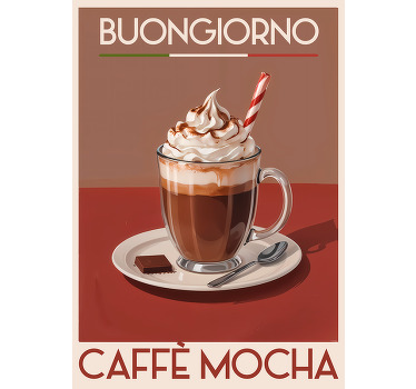 复古海报 mocha咖啡 - TenStickers