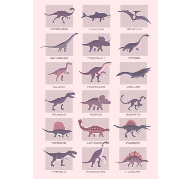 Poster dinosaurios diferentes tipos - TenVinilo