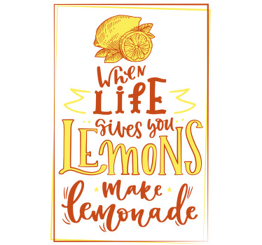 Poster cocina dibujo de limón y cita inspiradora - TenVinilo