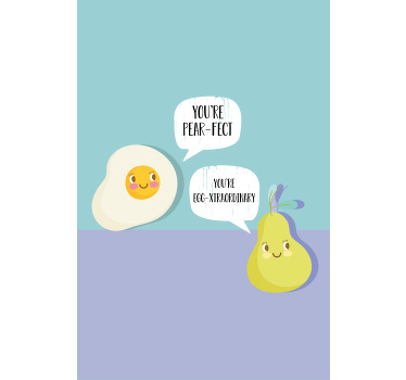 Αφίσα κουζίνας με αστείο για αυγά και αχλάδια - TenStickers