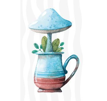 Αφίσα κουζίνας με χαριτωμένο σχέδιο μανιταριού σε κούπα - TenStickers