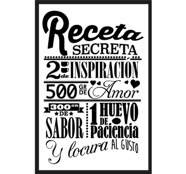 Poster cocina receta secreta - TenVinilo