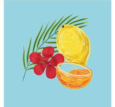 Αφίσα κουζίνας σχέδιο με παστέλ λεμόνια - TenStickers