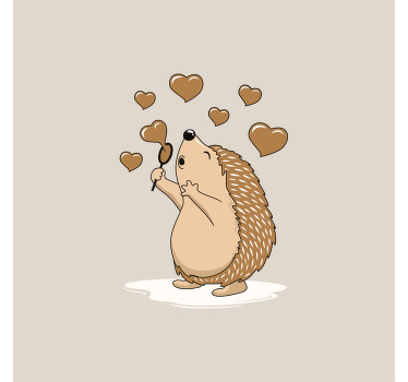Kitchen poster hedgehog with love hearts - TenStickers