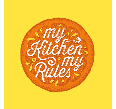 Kitchen poster of orange hand-drawn design - TenStickers