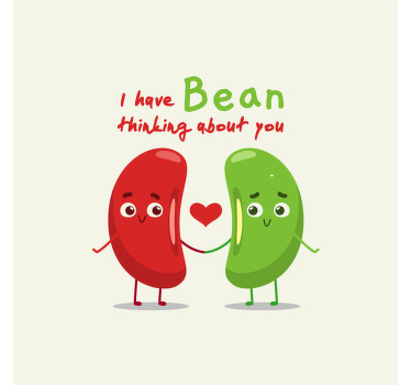 Kitchen poster with a funny quote about beans - TenStickers