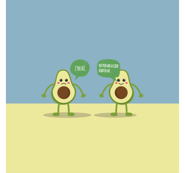 Kitchen poster avocado good fat quote - TenStickers