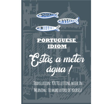 Poster cozinha tradução do ditado "idiota" - TenStickers