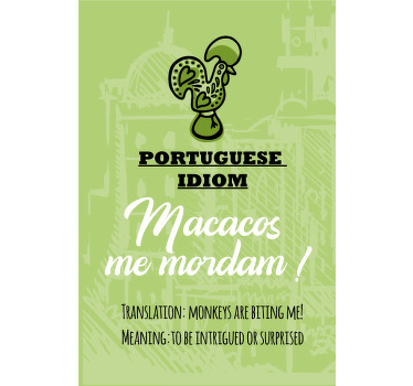 Poster cozinha tradução de ditado português surpreso - TenStickers
