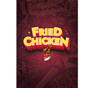 厨房宣传画：涂鸦风格的炸鸡塔可 - TenStickers