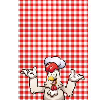 厨房宣传画可爱卡通鸡厨师 - TenStickers