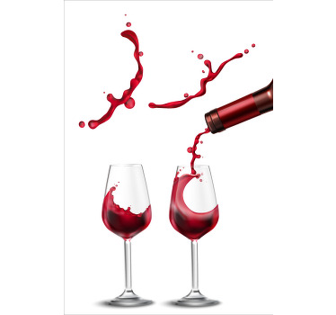 厨房宣传画动态酒水飞溅 - TenStickers