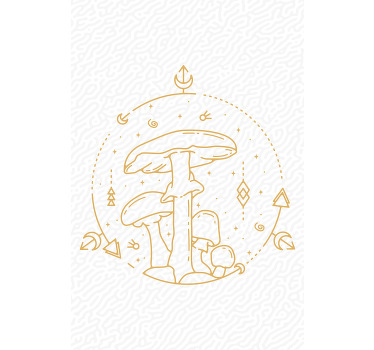 厨房宣传画几何蘑菇单线设计 - TenStickers