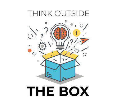 Office poster think outside the box - TenStickers