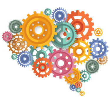 办公室宣传画脑色齿轮 - TenStickers