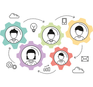 办公室宣传画激发团队合作动力 - TenStickers