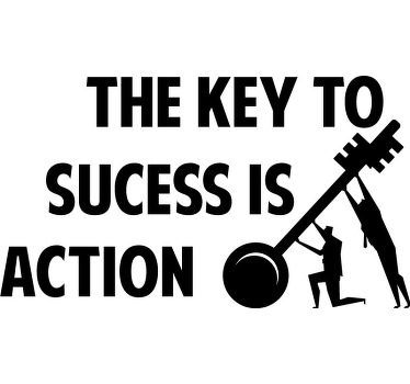 办公室宣传画 成功源于行动 - TenStickers