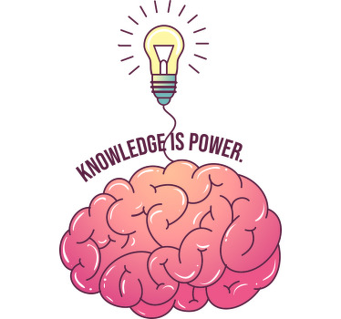 Office poster knowledge is power brain - TenStickers