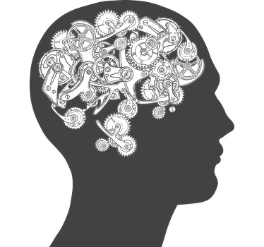 Office poster brain with gears - TenStickers