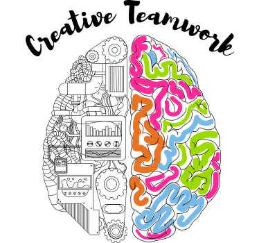 Office poster creative teamwork mindset - TenStickers