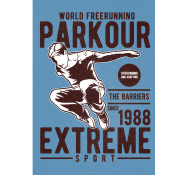 青少年卧室的宣传画复古跑酷 - TenStickers