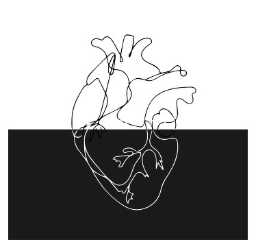 青少年卧室的宣传画几何心形线条艺术 - TenStickers