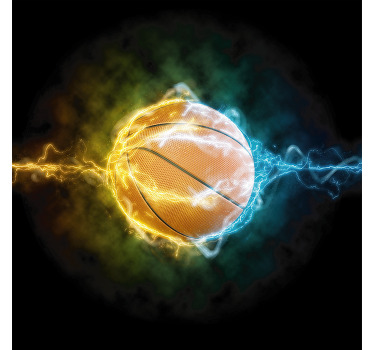 青少年卧室的宣传画水与火的篮球 - TenStickers