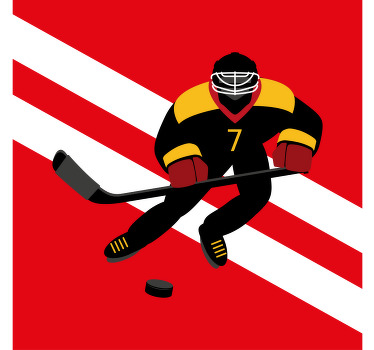 Red and yellow ice hockey poster for teenager - TenStickers