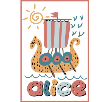 Poster for teenager viking ship personalized - TenStickers