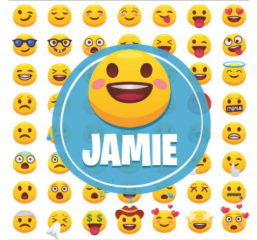 Poster for teenager emojis with name - TenStickers