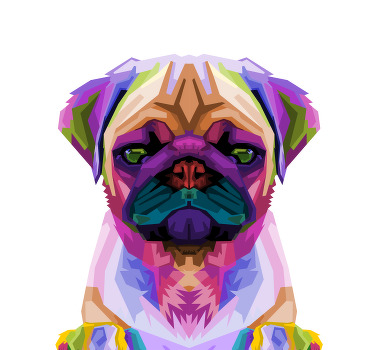 客厅海报展现波普艺术的哈巴狗 - TenStickers