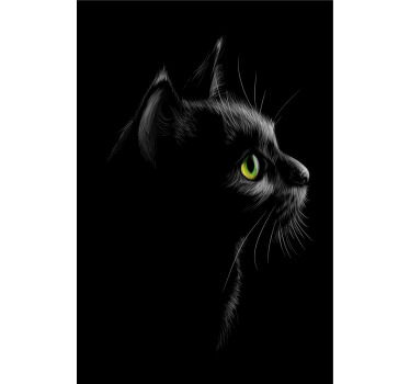 客厅海报绿色眼睛的猫咪 - TenStickers