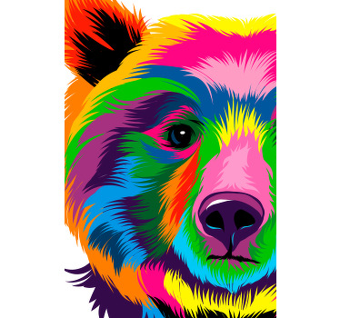 Αφίσα για το σαλόνι Πολύχρωμος Αρκούδος - TenStickers