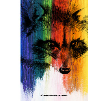 Αφίσα για το σαλόνι Ράινμποου Ρακούνα - TenStickers