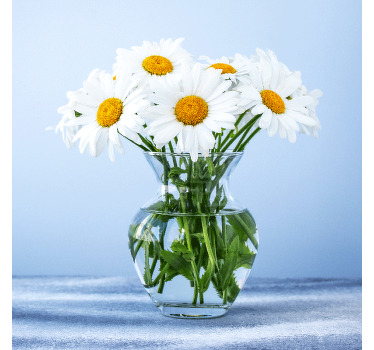 Αφίσα για το σαλόνι Λουλούδια μαργαρίτες σε γυάλινα δοχεία - TenStickers