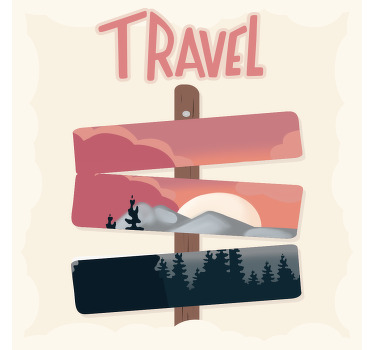 Αφίσα για το σαλόνι με εικονογράφηση πινακίδων δρόμου - TenStickers