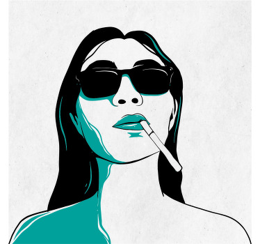 Plakat do salonu kobieta z papierosem - TenStickers