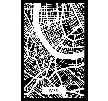 Plakat do salonu mapa topograficzna bazylei - TenStickers