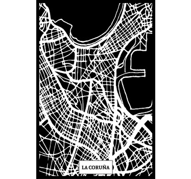 Plakat do salonu mapa topograficzna coruña - TenStickers